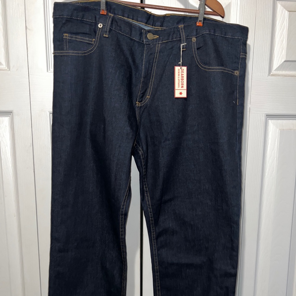 Dearborn Denim & Apparel Men’s Tailored Fit Dark Wash Blue Jeans 38 x 30